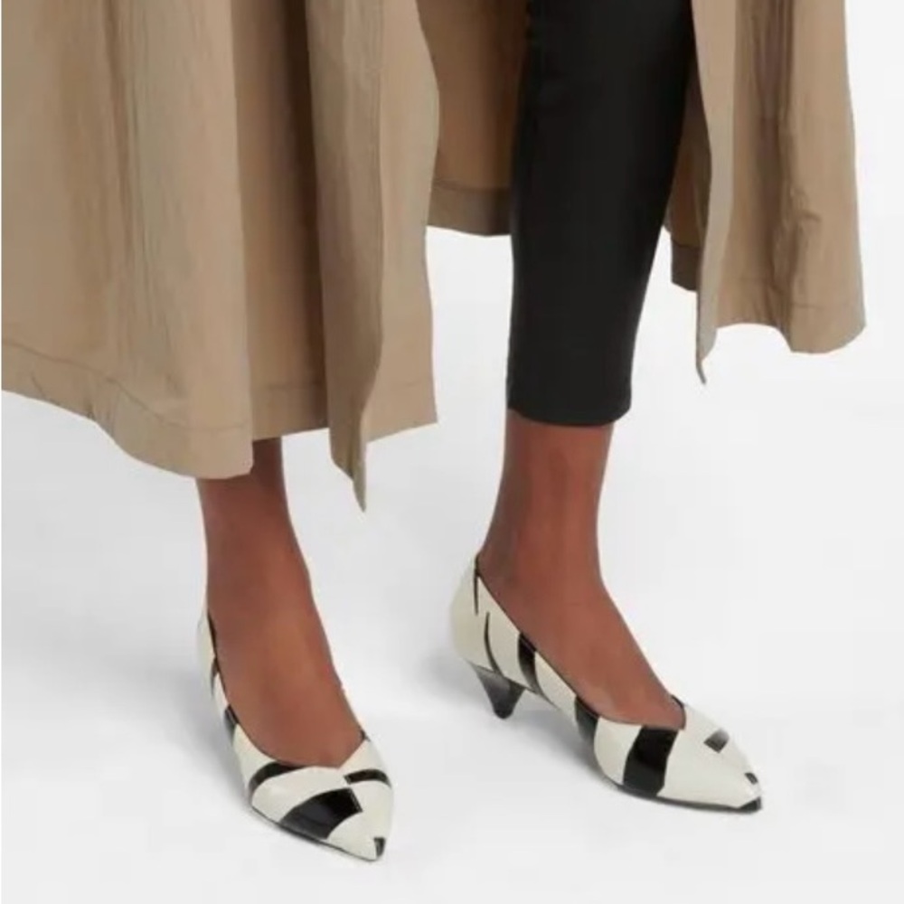 Isabel Marant Black and White zebra Poomi Kitten Heel Pumps 38